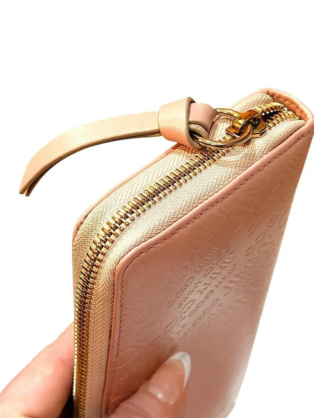 Jimmy Choo Pink Embossed Leather Zip-Around Wallet Full Inclusion - Picture 8 of 14